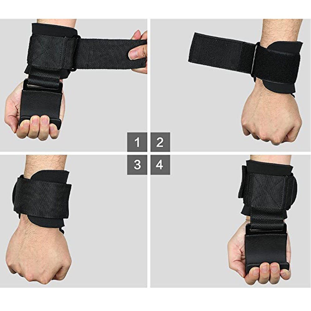 Ganci per sollevamento pesi cinturini da polso manubrio tiro-su potenza formazione presa manubri allenamento posteriore Bodybuild proteggi l&#39;attrezzatura per la pelle