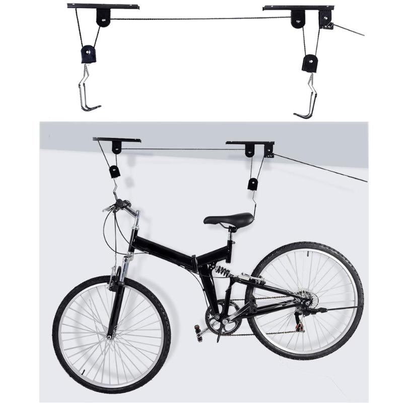 45 lbs stærk cykel cykel cykel cykel lift loftmonteret hejs opbevaring garage bøjle remskive stativ metal lift samlinger væg
