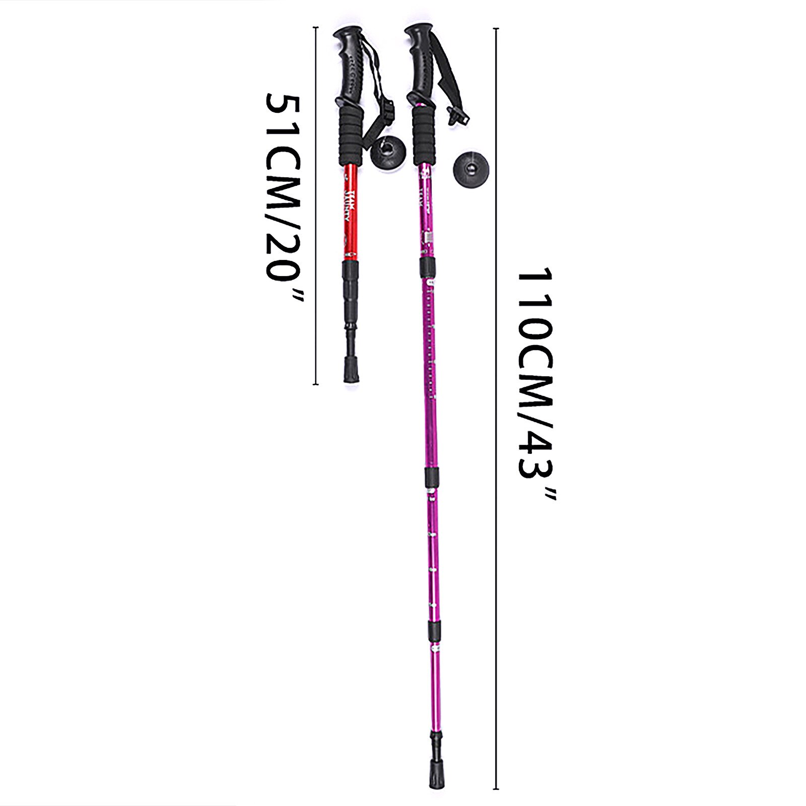 carbon fiber external quick lock Trekking pole hiking telescope stick nordic walking stick Shooting Crutch Senderismo Outdoor