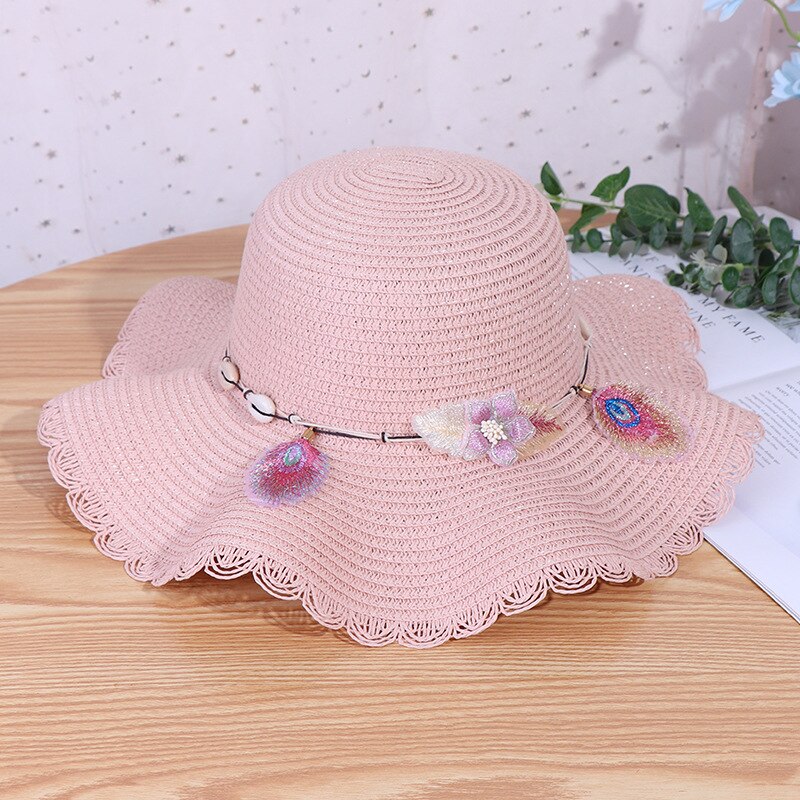 Vrouwen Zomer Hoed 2022 Zonnescherm Strooien Hoed Voor Dames Bloemen Lint Boog Cap Strand Hoed Mode Stro Hoed Uv bescherming Reizen Cap
