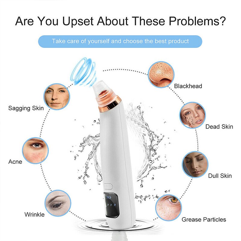 Electric Blackhead Remover Vacuum Pore Cleaner Electric Nose Face Deep Cleansing Skin Care Machine Beauty Face Care Tools TSLM2