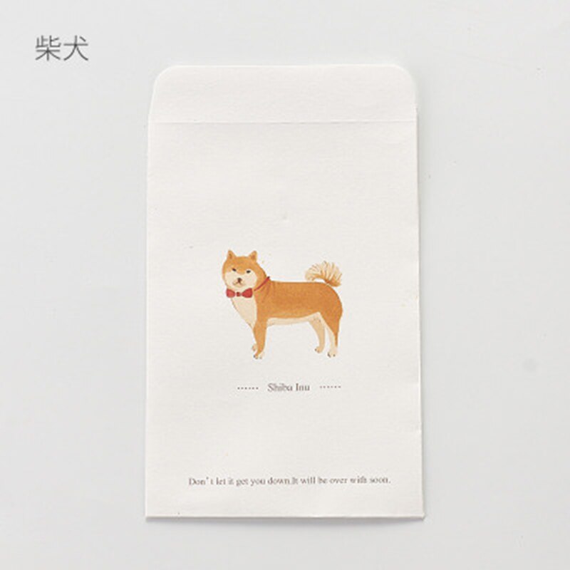 10 stk/sæt 16*11cm kawaii dyr sød hund mønster konvolutter til fest invitationer valentinsdag elskere besked kort: 1
