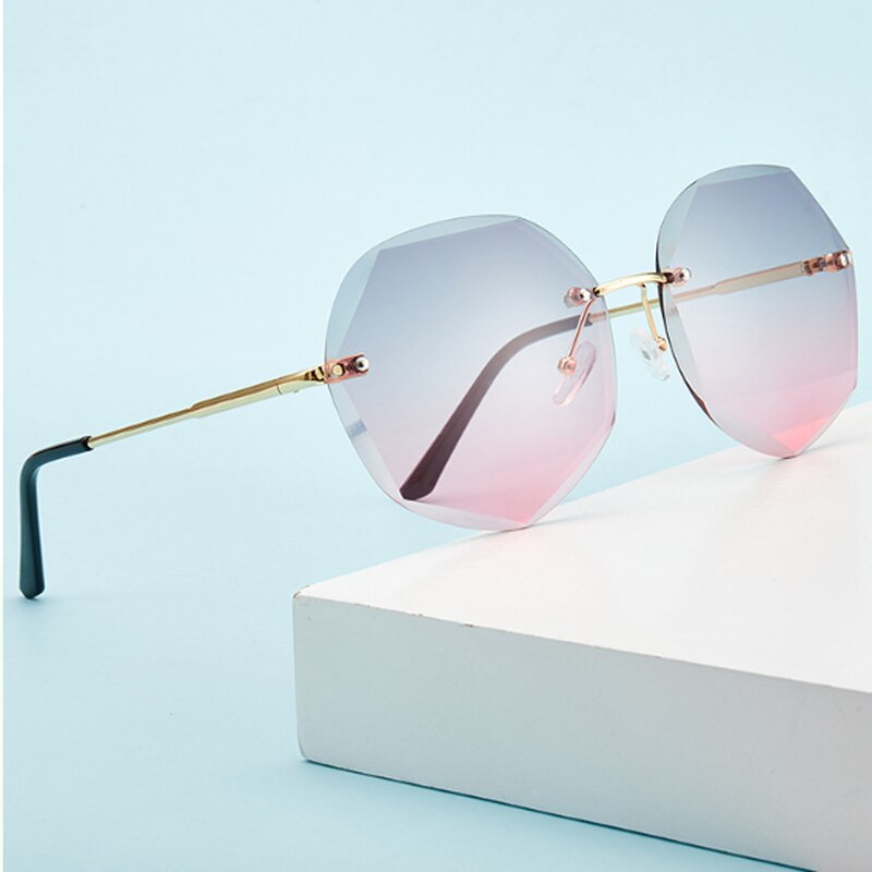 Lunettes De Soleil Femmes 2024 Women Diamond Sun Glasses Shades Gradient Stateme