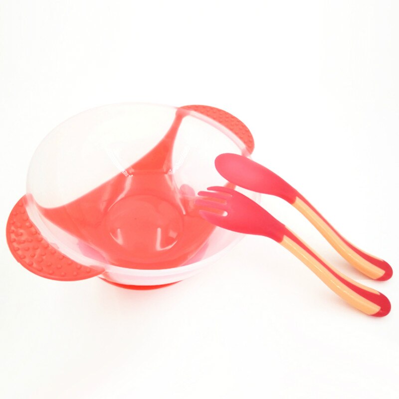Bol bébé température détection alimentation cuillère enfant vaisselle nourriture bol apprentissage vaisselle Service plaque/plateau aspiration vaisselle ensemble