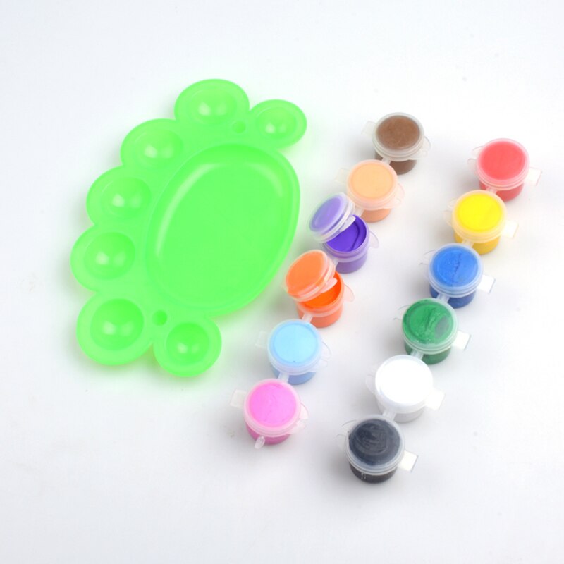 1 pc paleta de pigmento transparente 15 grades flor de ameixa paleta de plástico multi-função óleo aquarela pintura arte suprimentos