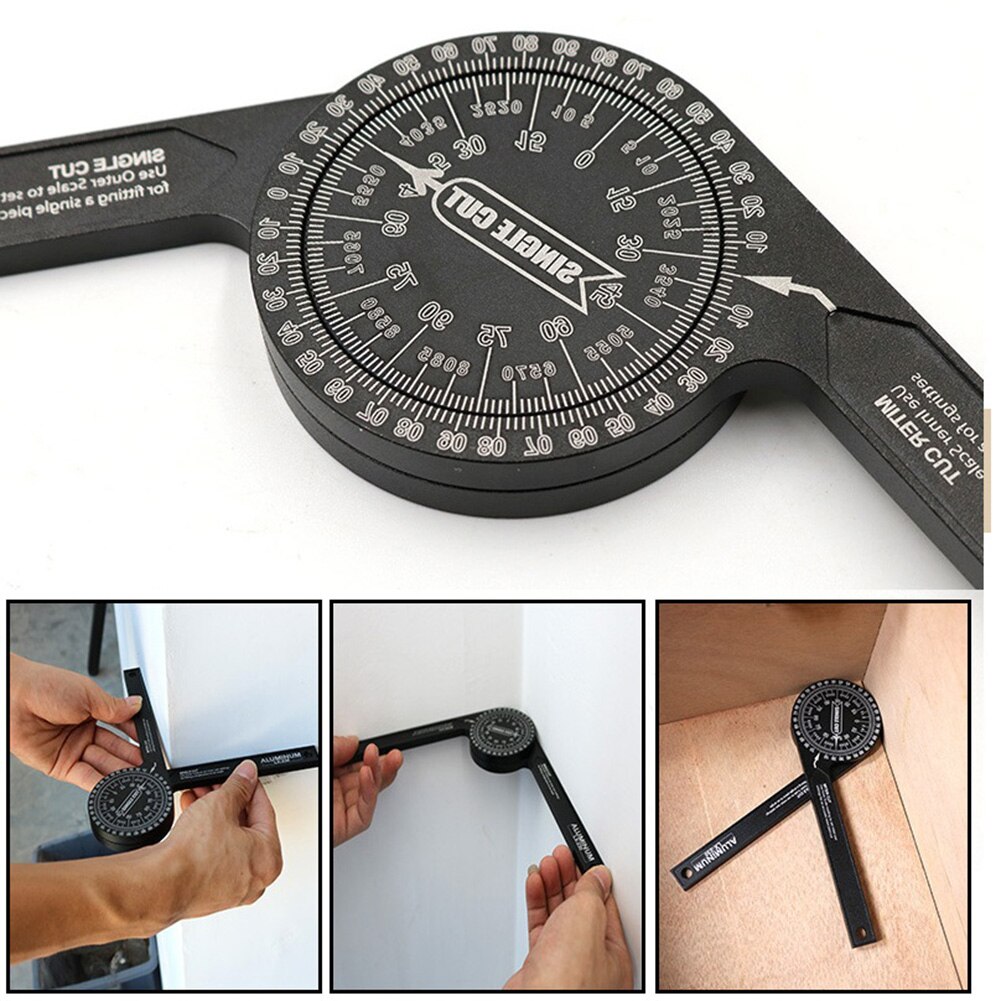 Verstekzaag Gradenboog Aluminium Hoekzoeker Level Meter Mijter Gauge Goniometer Gradenboog Inclinometer Meten Угломер