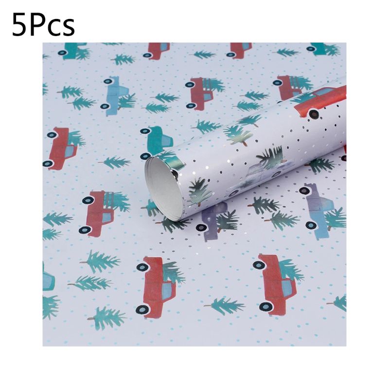 5pcs Waterproof Christmas Wrapping Tissue Paper Packing Box Packaging Wrap Decoration DIY Craft