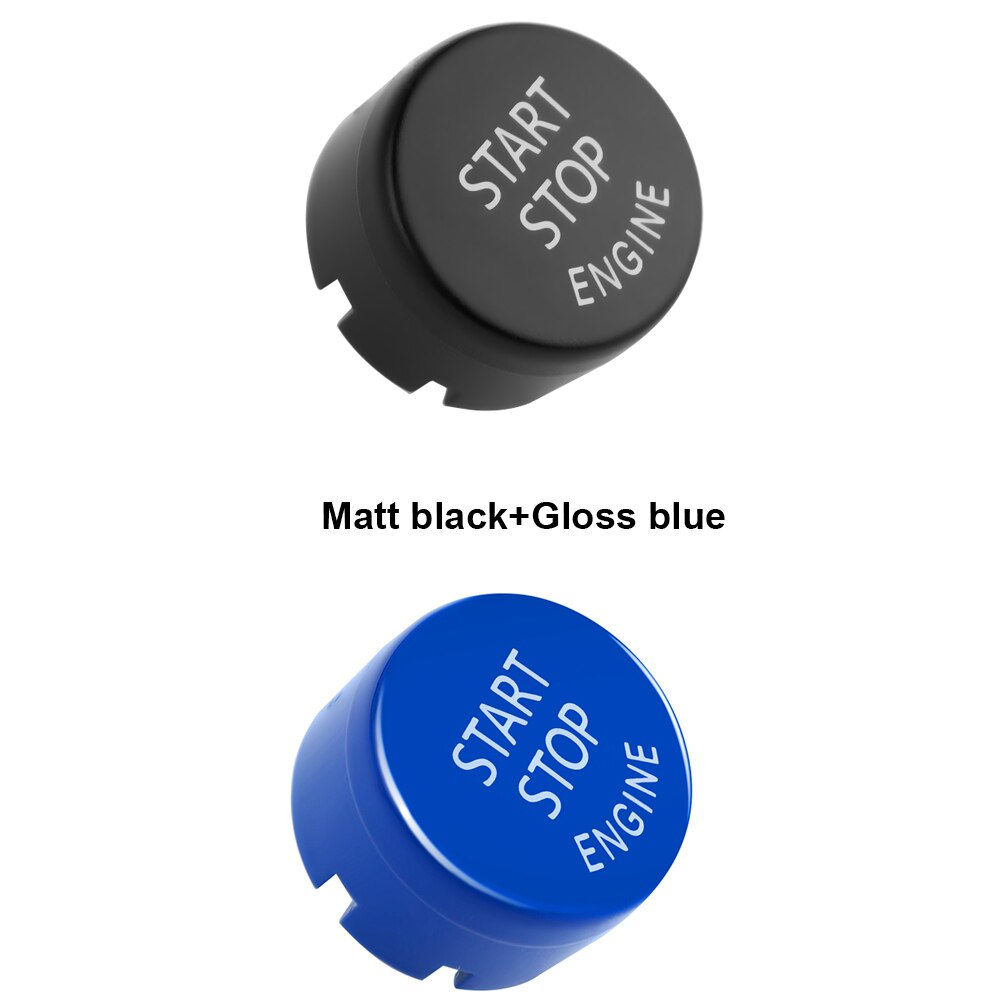 Engine Start Stop Button Cover for BMW F30 F10 F33 F15 F25 F48 X1 X3 X4 X5 X6 With Off Switch Replace Cap: Gloss BLU matt BLK