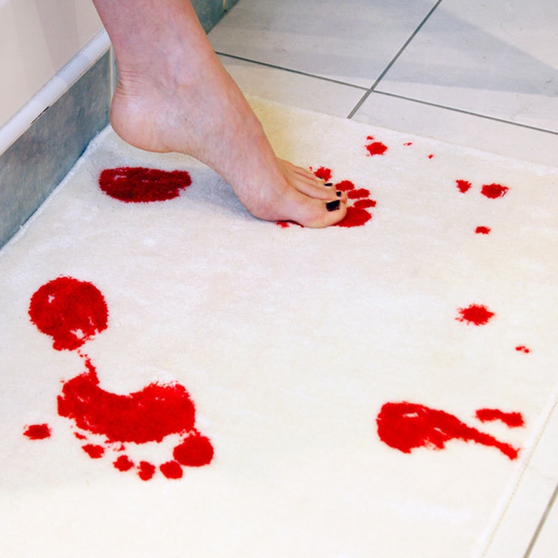 Een Bloed Bad Badmat Bloed Voetafdrukken Antislipmat Creatieve Bloed Tapijt Badkamer Producten