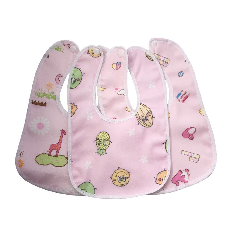 3/1Pcs Newborn Baby Bibs Waterproof Baby Feeding Drool Bib Infants Soft Cotton Burp Cloth Kids Accessories Set 0-12 Months: 1Pcs-Pink