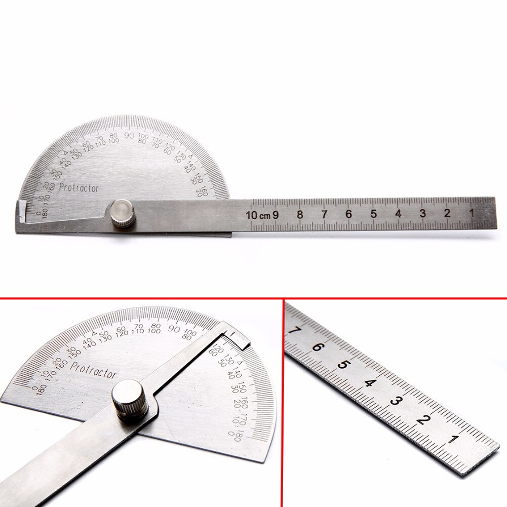 180 Degree Stainless Steel Protractor Angle Finder Rotary Ruler Adjustable Dividing Gauge for Woodworking Measuring Angles