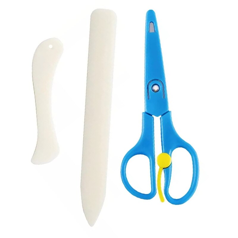 KAOBUY 3PCS Real Bone Folder Tool, Origami Paper Creaser Scoring Tool And Paper Crafting Supplies With Scrapbooking Scissors