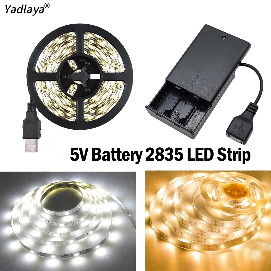 3AA Battery Power Led Strip Light SMD2835 50cm 1M 2M 3M 4M 5M Flexible Lighting Ribbon Tape White/Warm White Strip Backlight