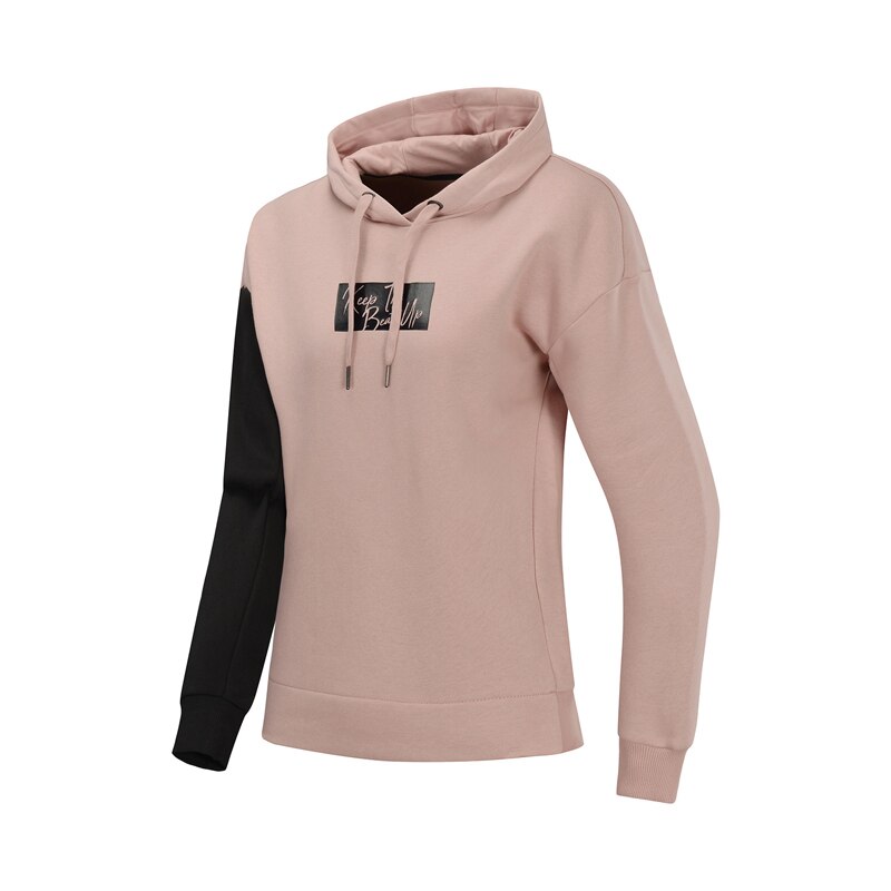 Li-Ning Donne La Tendenza Po Maglia Con Cappuccio di Inverno del Panno Morbido Allentato Fit 80% Cotone 20% Fodera In Poliestere Caldo di Sport magliette e camicette AWDP456 COND19