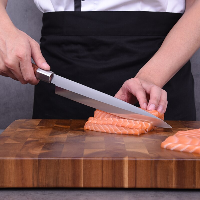 10 Zoll Japanischen Messer Sushi Lachs Sashimi Yanagiba Messer Küche Koch Fisch Filet Messer mit Holz Griff