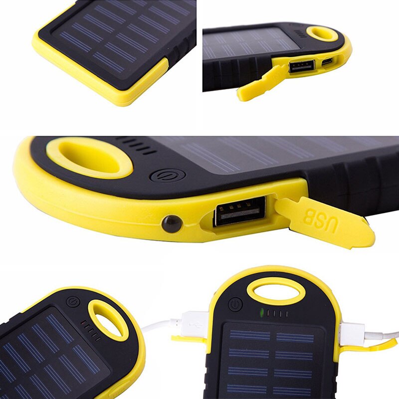 Solar Mobiele Power Bank Nestelen Draagbare Mobiele Power Box Met 2 Usb-poort