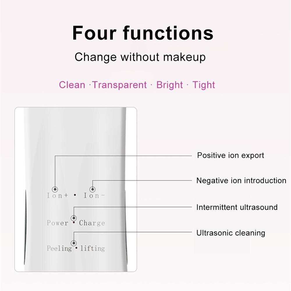 Ultrasonic Skin Scrubber Face Spatula Blackhead Removal Pore Cleanser Skin Peeling Lifting Comedone Extractor Beauty Instrument