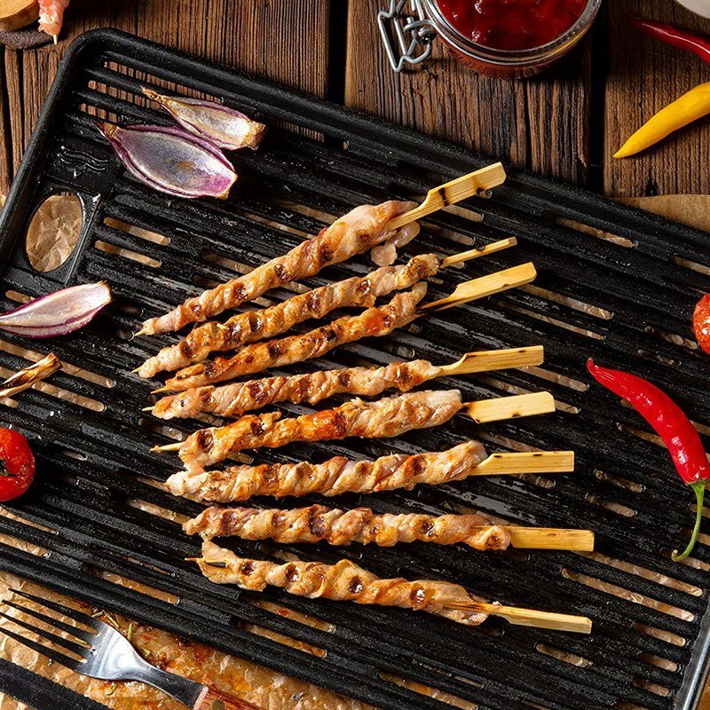 500 Pcs Bambus Spieße-7 Zoll Bambus Picks Paddel Spieße BBQ Picks für Grillen Im Freien, Kebab, fondue und Mehr