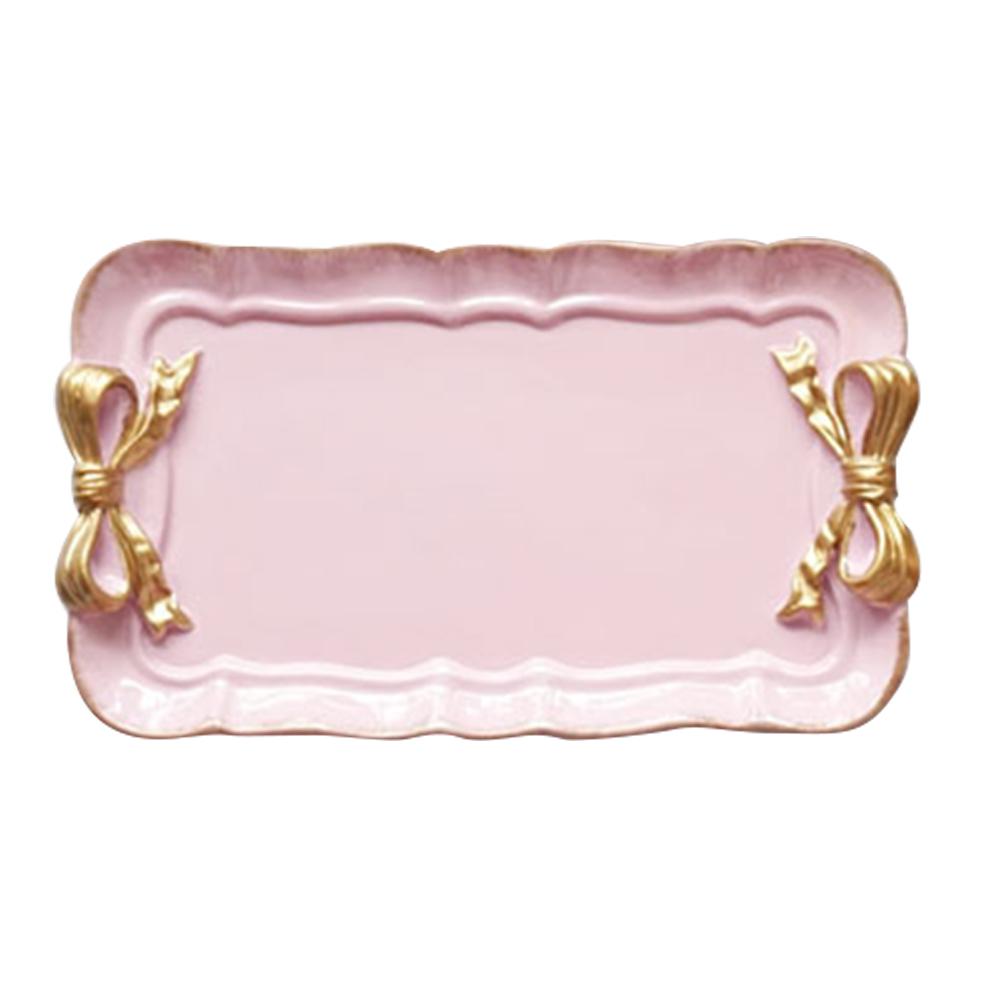 Resin Dessert Plate Gold Macarons Color Bow Cake Storage Trays Jewelry Display Storage Tray Food Dish Organizer Decor: Purple