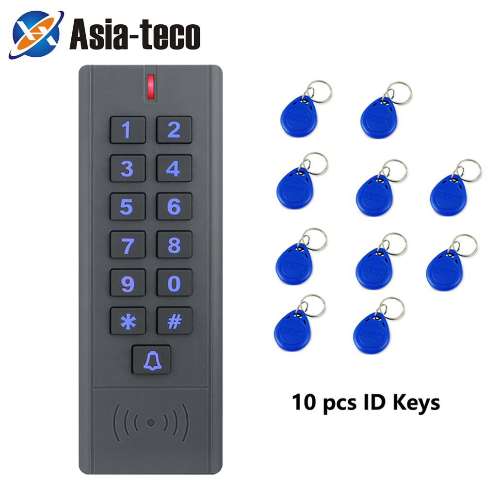 1000 User DC 12V-24V RFID 125Khz Access Controler Wiegand 26 input output Proximity Entry Door controler Waterproof A9-DEM: A9 10 blue key