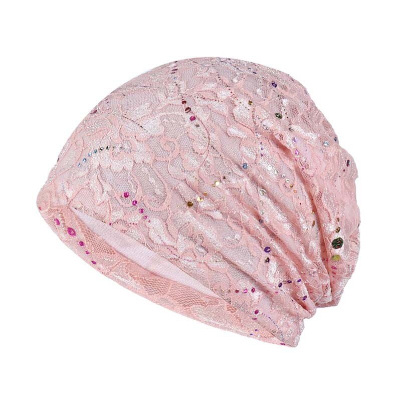 Summer Hats For Women Men Thin Breathable Turban Hat Male Female Flower Pattern Beanie Hip Hop Bone Gorro Ponytail Hat: pink