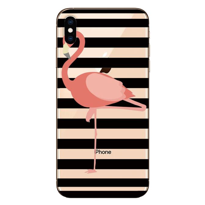 Voor Iphone 4 4S 5 5S Se 5C 6 6S 7 8 Plus X Xr Xs 11 pro Max Case Ultra Slim Soft Tpu Clear Silicone Case Telefoon Cover Shell Funda: for iPhone X XS / flamingo