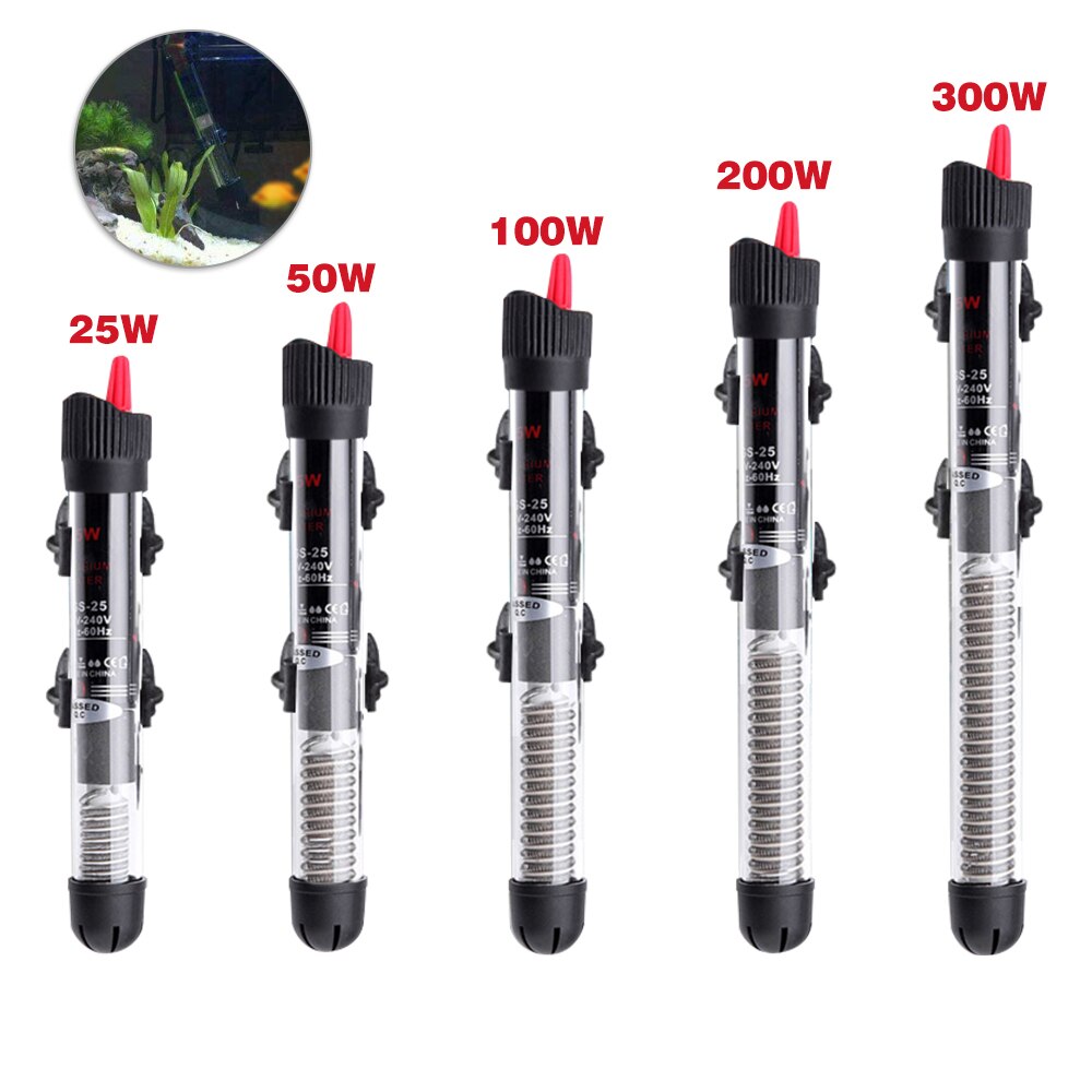 25W/50W/100W/200W/300W Aquarium Submersible réservoir de poissons chauffe-eau automatique température constante tige de chauffage EU Plug