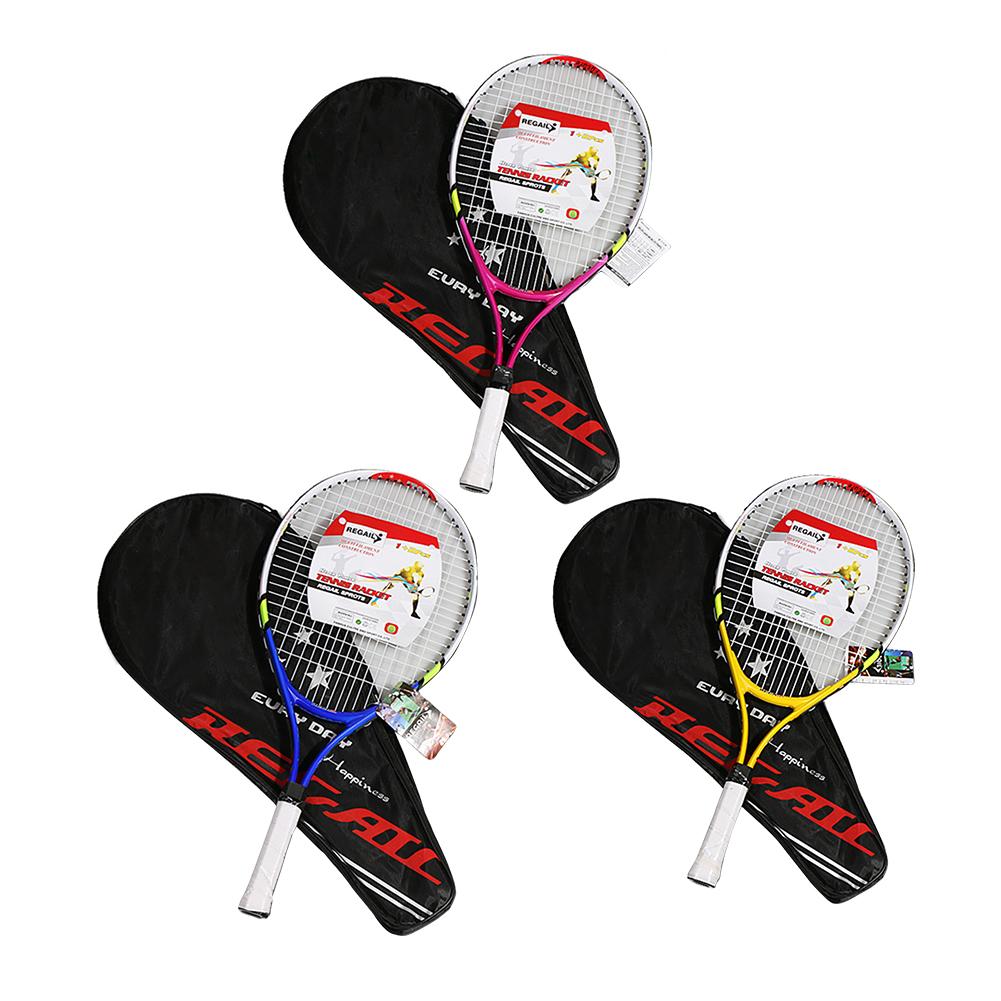 Tennisracket Aluminium Tennisracket Voor Kinderen Tieners Training Duurzaam Lichtgewicht Rood Geel Blauw Met Racket Tas