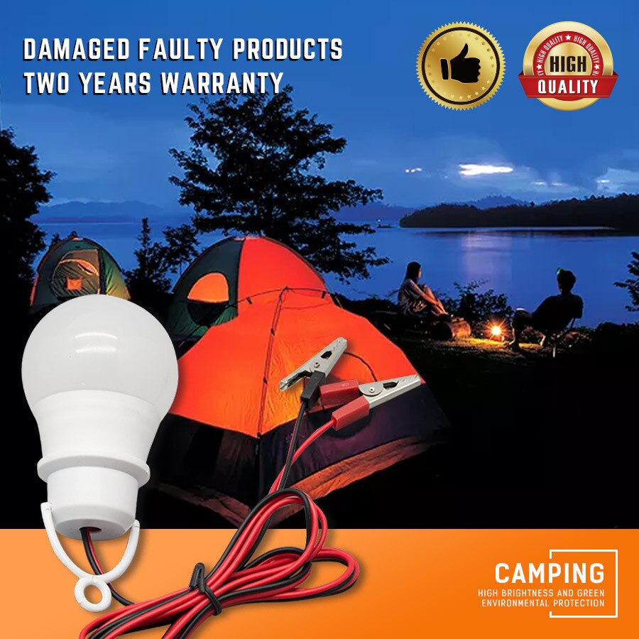Ampoule basse tension DC12V avec clip, stand de marché nocturne, camping en plein air, lampe de pêche, batterie spéciale