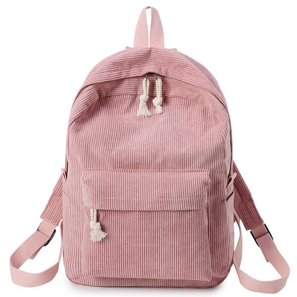 NOENNAME_NULL Men Women Travel Canvas Backpack Rucksack Camping Laptop Hiking School Book Bag: Pink