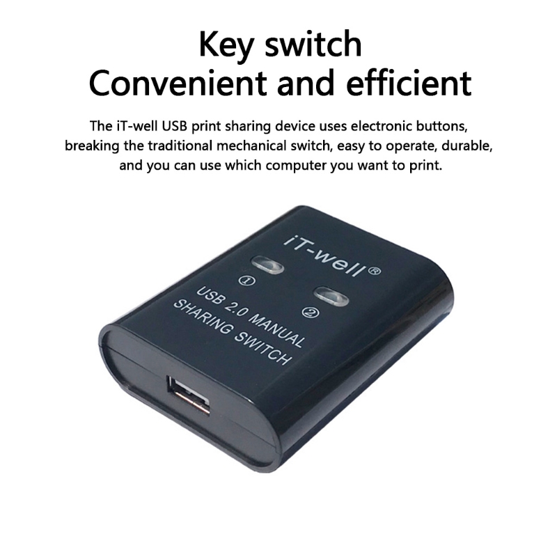 Usb tulostimen jakamislaite 2 in 1 ulos tulostimen jakamiskytkin 2- portti manuaalinen kvm kytkentä jakaja keskitin muunnin