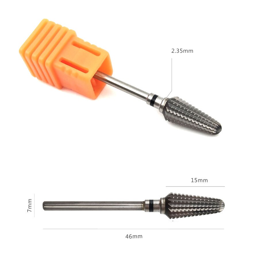 Brocas de carburo de tungsteno HYTOOS Tornado, brocas para manicura de 3/32 ", accesorios para taladro eléctrico, lima de uñas, herramientas de corte de fresado