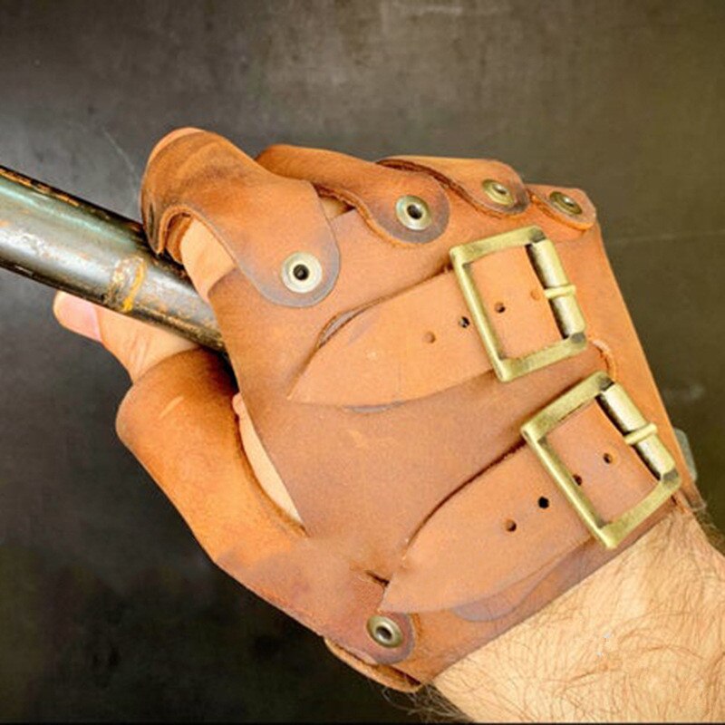 Guantes medievales de cuero Steampunk para hombres y mujeres, Battler, contacto completo, protección de brazo, armadura, accesorios, disfraz