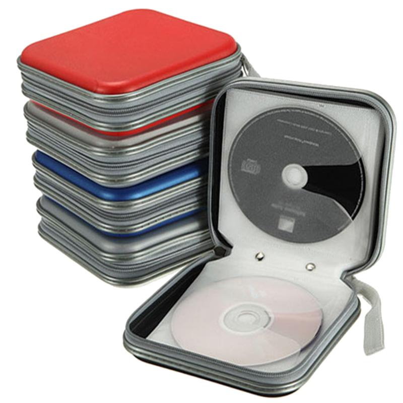 40 Uds. Capacidad disco CD DVD tamaño monedero organizador de almacenamiento CD estuche DVD bolsa de transporte soporte álbum caja bolsa de transporte bolsa con cremallera
