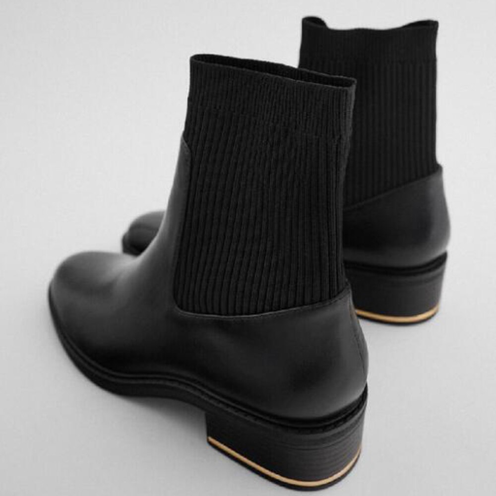Chelsea Boots Women&#39;s Ankle boots British style women boots Round Toe Winter Shoes Women Boot Black zapatillas mujer ay52