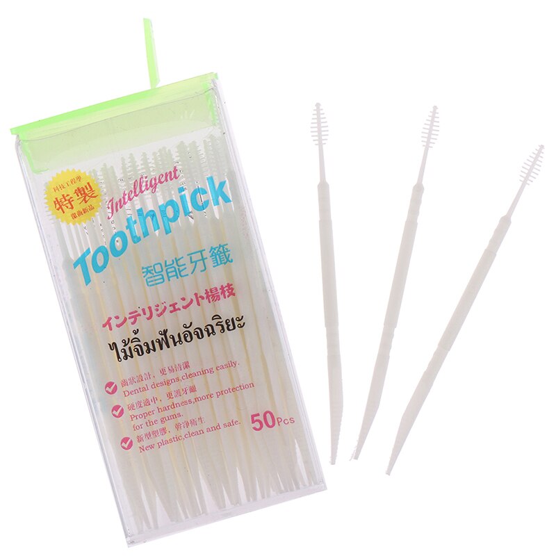 50PCS/Pack Double Square Boxed Ultrafine Floss Pick Toothpick Toothpicks