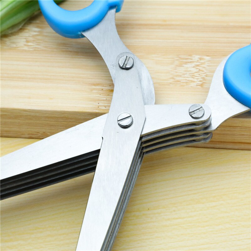 Cutter Tools for Kitchen 19.5CM Minced Multi-layer Scissors Kitchen Multi-Layers Scissor Shredded Chopped Scallion 3&5 layers