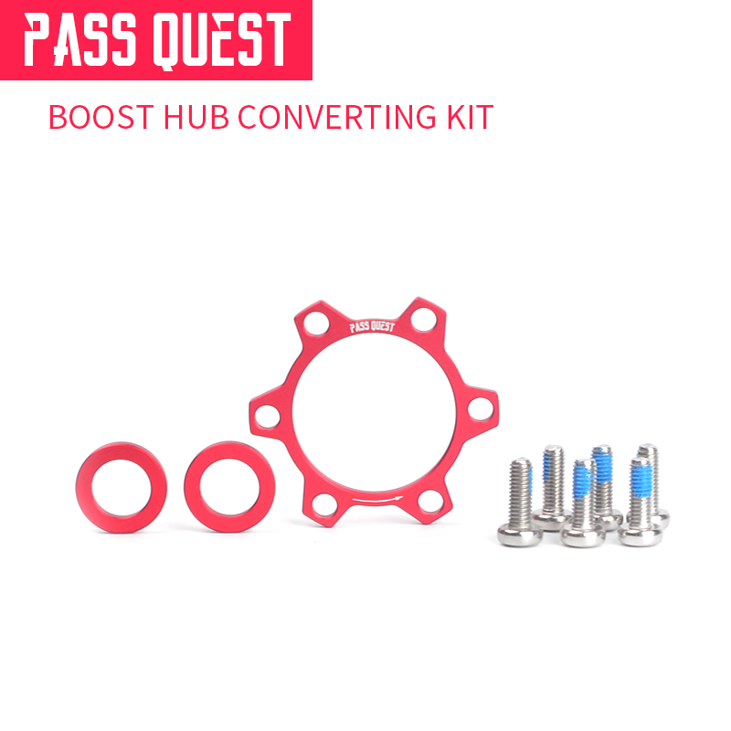 Kit de conversión del adaptador de Boost del cubo de la bicicleta de Pass Quest para los accesorios de bujes de bicicleta de 12mm x 142mm que cambian a 148mm para los bujes de bicicleta de 148mm: Red