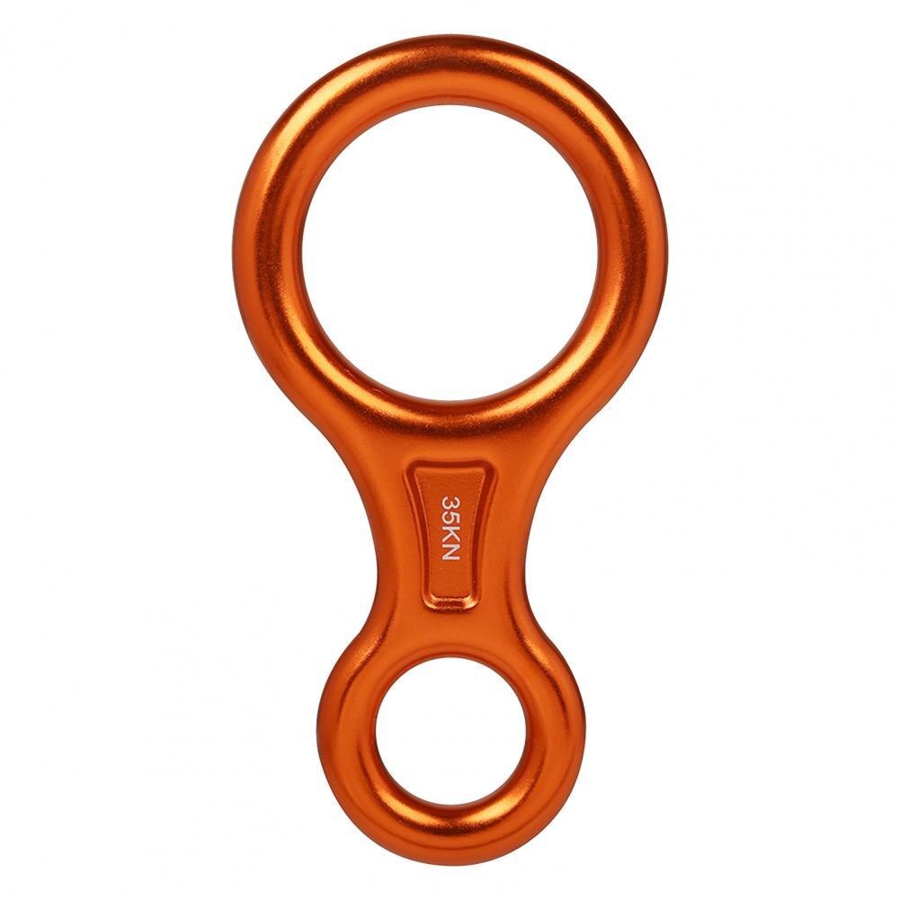 Descender Rappelling Belay Device Carabiner Aluminum Alloy Safe Practical 8-shape Aluminum Alloy Figure Descender: Orange