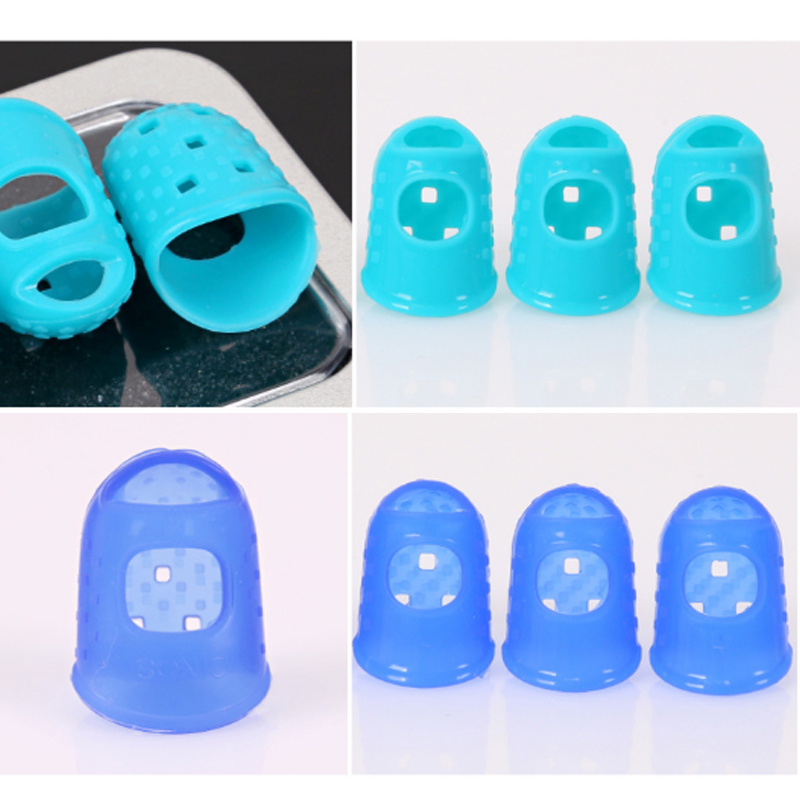 12 Pcs Thin Guitar Thumb Picks Finger Cap Protect Fingers for Splicing Line Pressing Elastic Ukulele Finger Hat