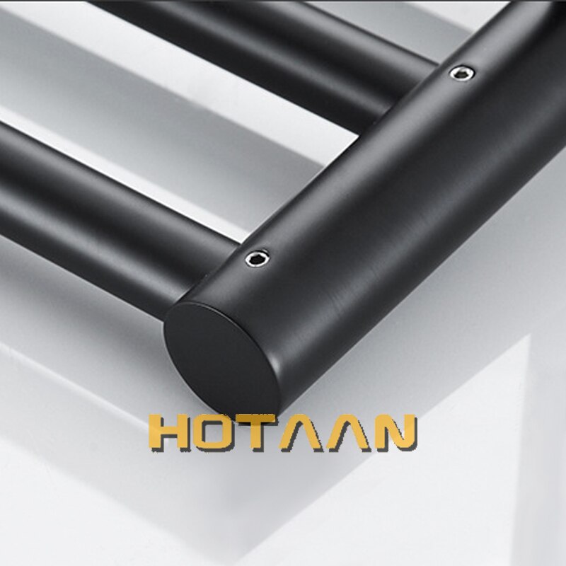 Hotaan-toallero ajustable de estilo moderno, color negro mate, Base redonda, espacio montado en la pared, barras de aluminio, colgador de toallas