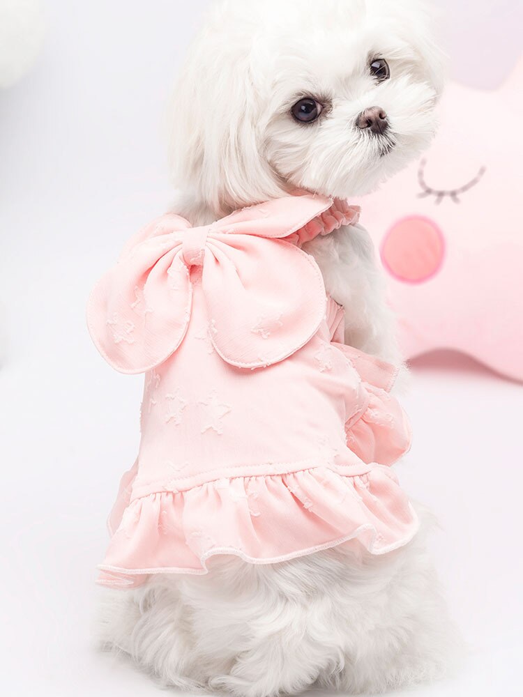 Boog Decor Hond Jurk Huisdier Kleding Blauw Roze Geel Kleuren S-Xxl Maten Cool Hond Jurk Voor Lente En zomer Schattige Prinses Huisdier Jurk
