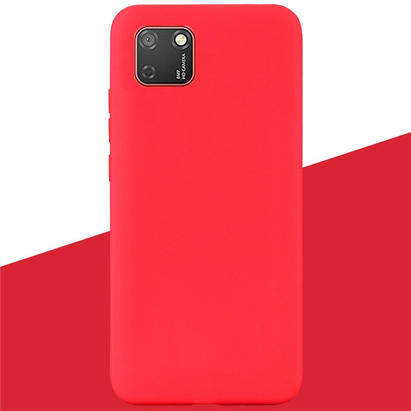 Soft Silicone Case For Huawei Y5p DRA-LX9 Case Silicone Back Cover Y5 p Phone Case For Huawei Y5P 5.45 Cover Coque Shell: 3 Red