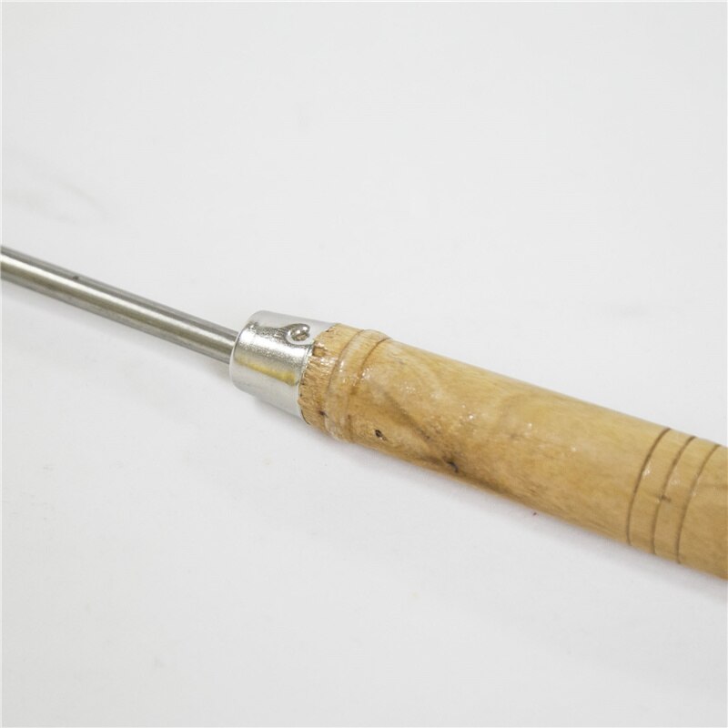 BBQ carbon hook roasting long hook single soup barbecue single hook wooden handle stainless steel meat