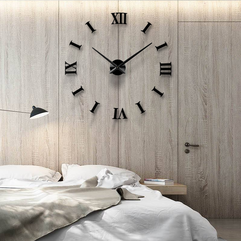2022 Home decoration big 27/47inch mirror wall clock modern 3D DIY large decorative wall clock watch wall unique