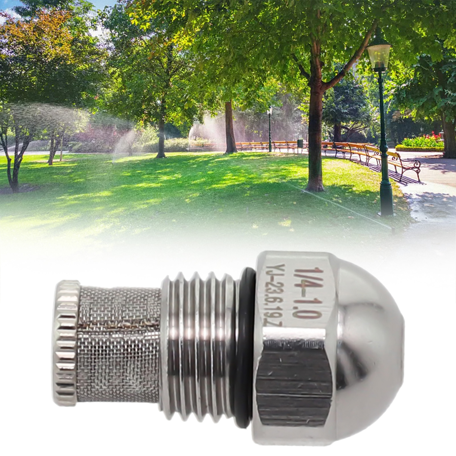 Zerstäubungsspray, Nebeldüse, Durchmesser 0,3–1,5 mm, feines Zerstäubungsspray, 1/4 BSPT, Hoch- und Niederdruck-Nebeldüse, Öffnung aus Edelstahl: Licht Grau