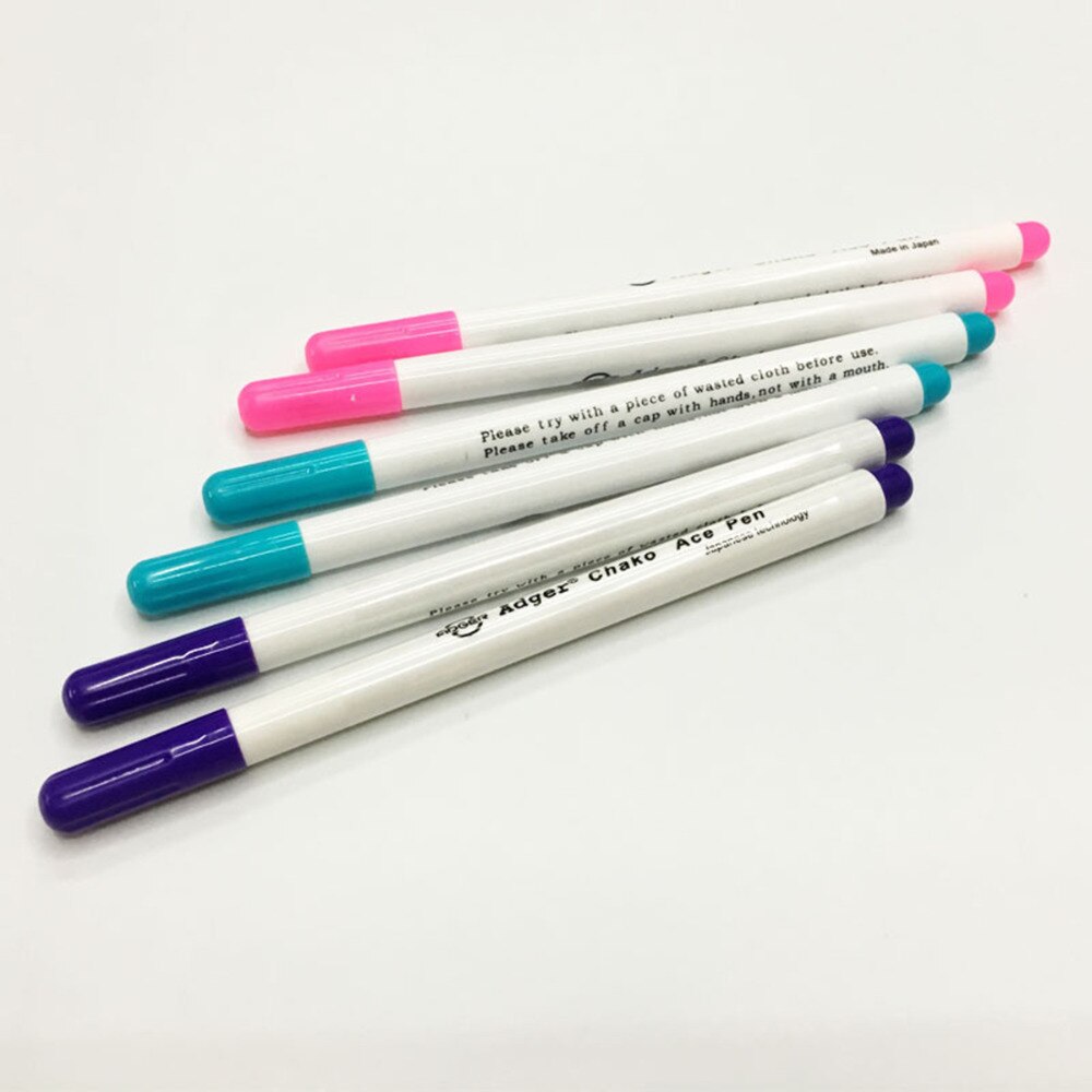 4pcs Sewing Tools Air Erasable Pen Easy Wipe Off Water Soluble Fabric Marker Pen Temporary Marking Replace Tailor's Chalk