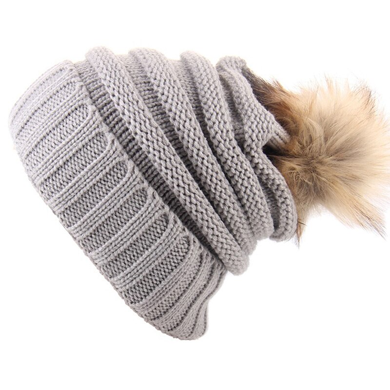 Invierno de punto gorros sombreros de las mujeres gruesa Beanie solideos mujer de carta Bonnet Beanie gorras de conducción al aire libre conjuntos: light gray