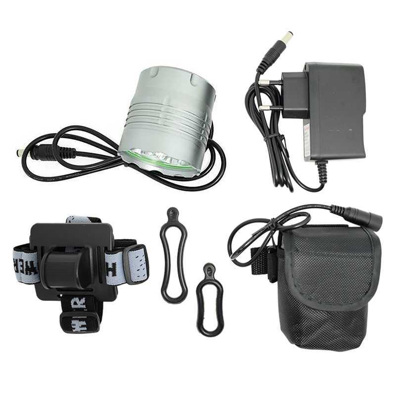 Wasafire 7000lm 5*  xml  t6 led sykkel lys sykkel hodelykt sykling frontlys mtb frontlys  + 18650 batteripakke  + 8.4v lader: Lampe 9600 pannebånd