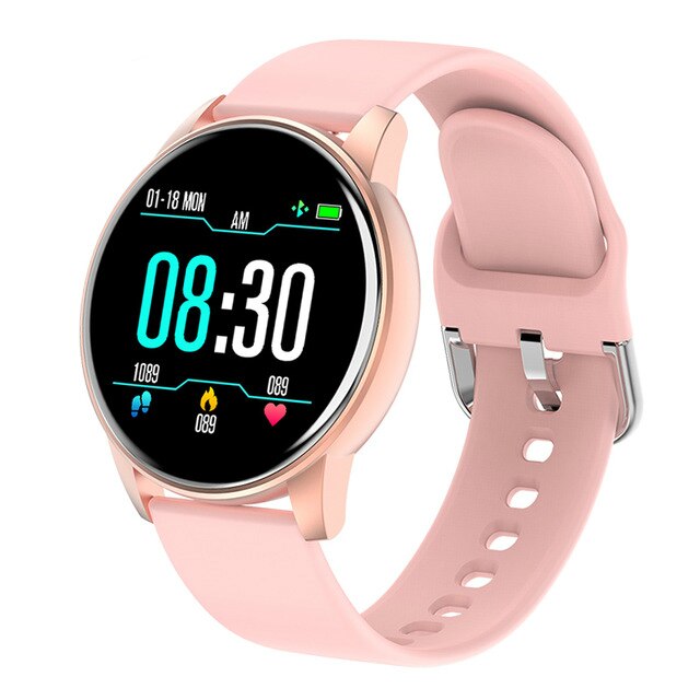 Smartwatch dames hartslagmeter fitnessarmband sporthorloge smartwatch voor dames roze horloges: Roze